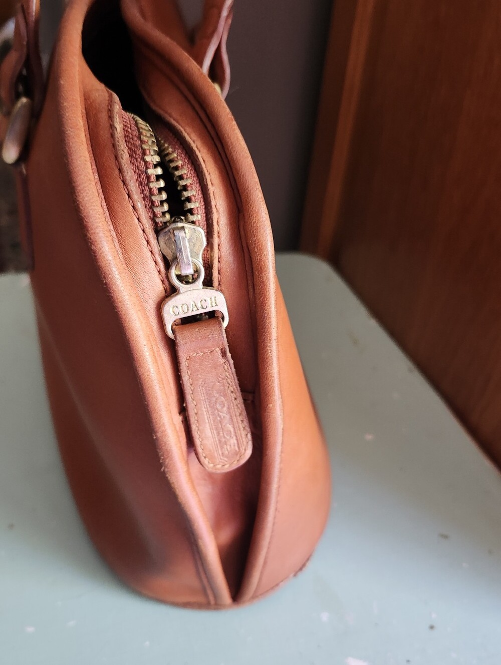 Vtg Coach Brown Leather Shoulder Bag - Picture 14 of 16